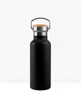 bambaw stainless steel water bottle insulated in black colour 500ml on white background