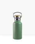 bambaw stainless steel water bottle insulated in green colour 350ml on white background