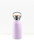 bambaw stainless steel water bottle insulated in lavender colour 350ml on white background