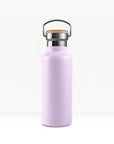 bambaw stainless steel water bottle insulated in lavender colour 750ml on white background