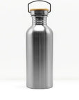 bambaw stainless steel water bottle non insulated in steel colour 1l on white background