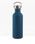 bambaw stainless steel water bottle non insulated in navy blue colour 750ml on white background
