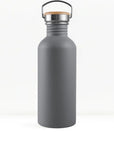 bambaw stainless steel water bottle non insulated in grey colour 1l on white background