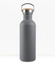 bambaw stainless steel water bottle non insulated in grey colour 750ml on white background