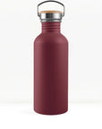 bambaw stainless steel water bottle non insulated in red colour 1l on white background