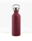 bambaw stainless steel water bottle non-insulated in red colour 500ml on white background