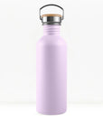 bambaw stainless steel water bottle non insulated in lavender colour 750ml on white background