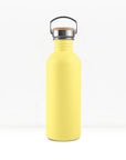 bambaw stainless steel water bottle non-insulated in yellow colour 500ml on white background