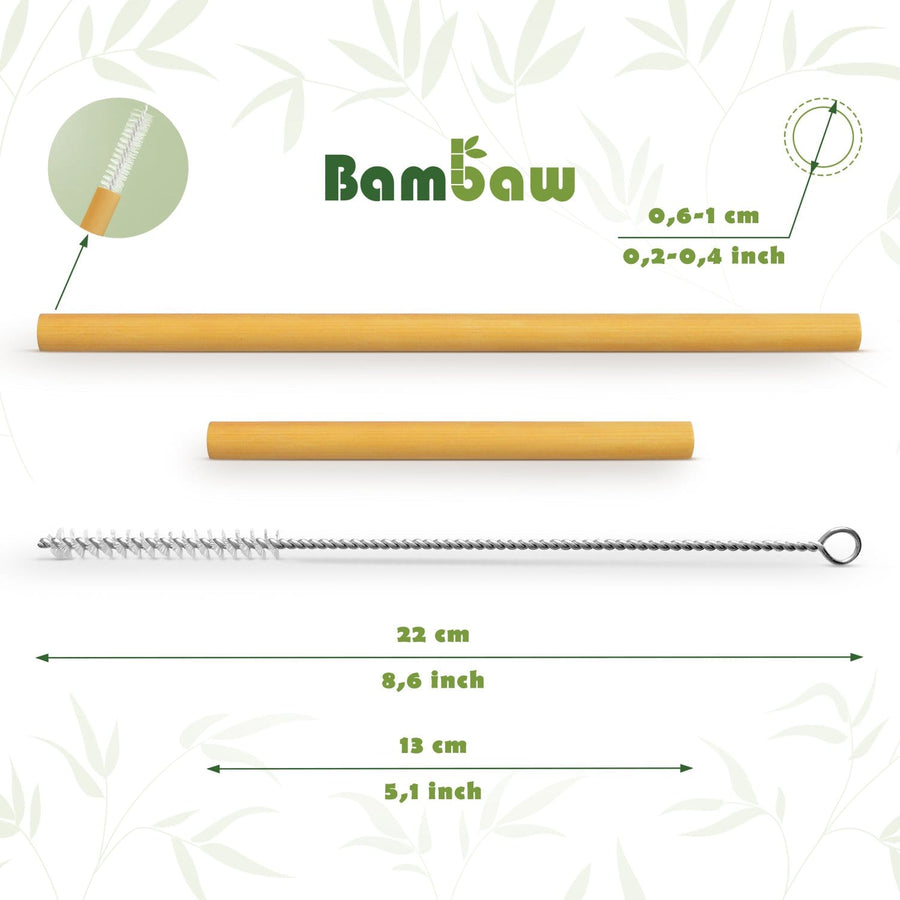 Pajitas de bambú reutilizables